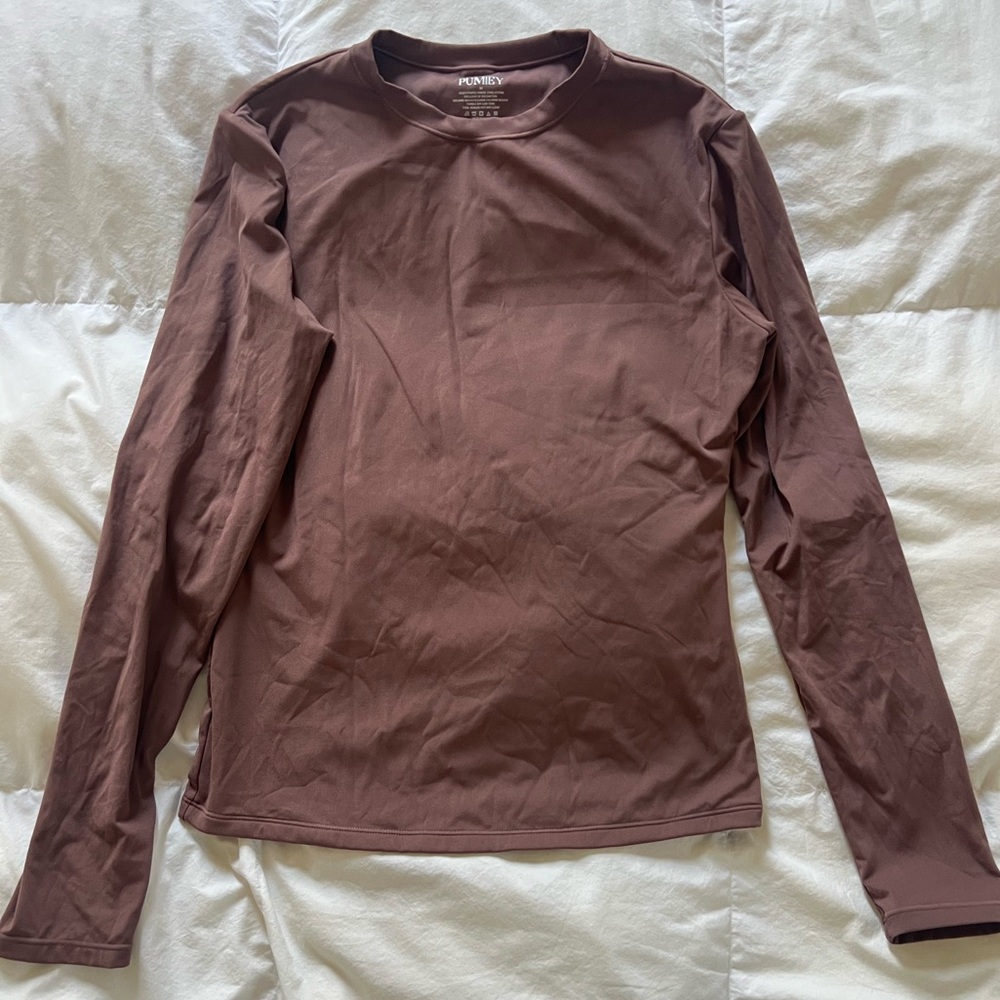 Brown Long Sleeve Tee Classic Design